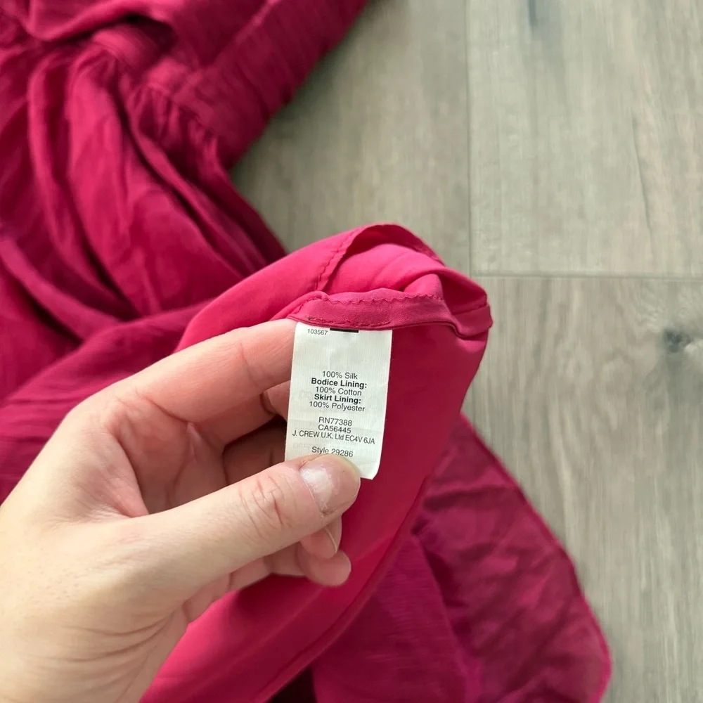 New J. Crew Rose Pink Silk Sweetheart Strapless Dress‎